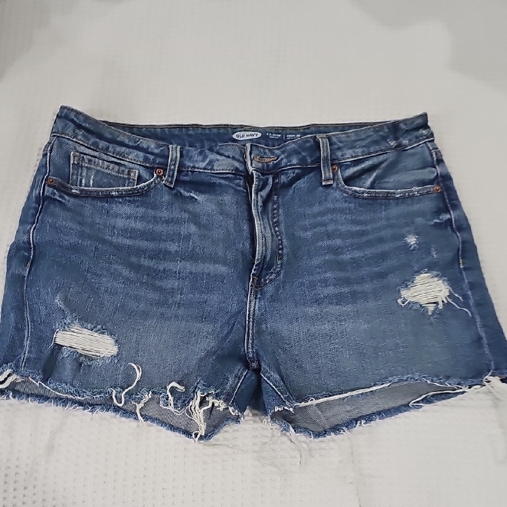 Distressed Denim Shorts